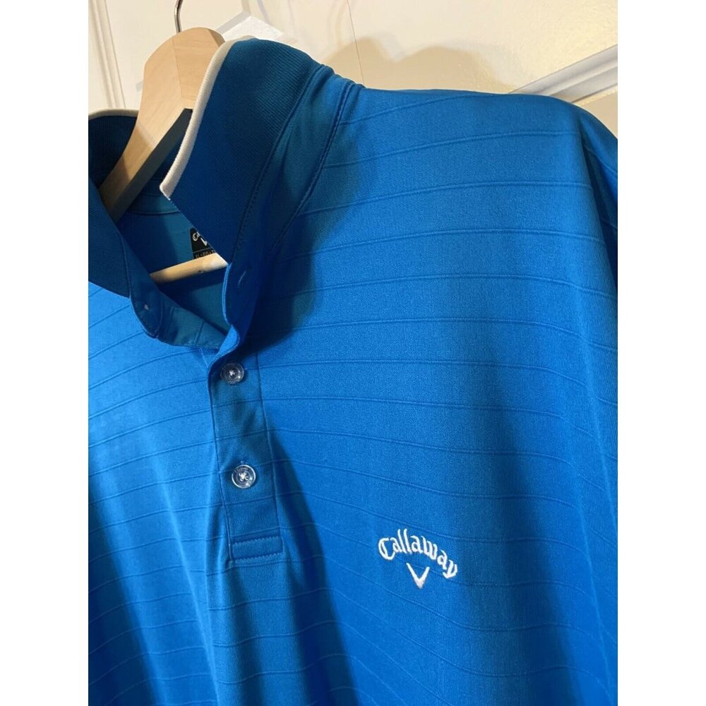 Callaway Golf Men's Sz‎ XL Blue Opti Dri Polo Sport Shirt